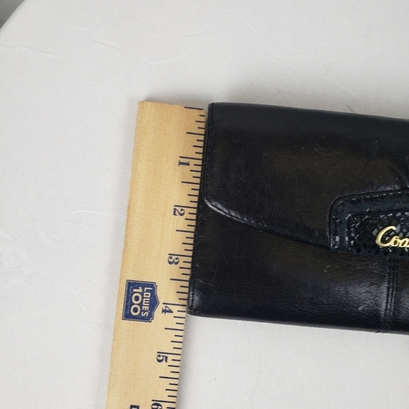 Coach Black Leather MultiCard Wallet Sz L - Picture 7 of 7
